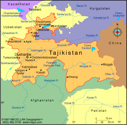 tajikistan map